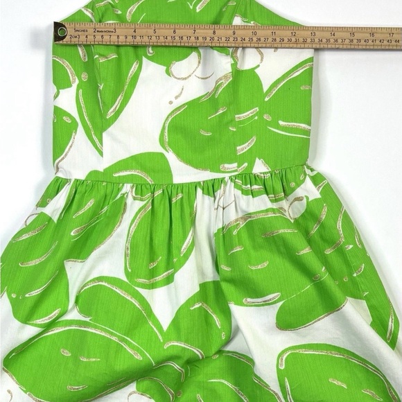 Lilly Pulitzer Dress Women’s 4 Mini Green White Leaf Print Zip - Picture 7 of 11